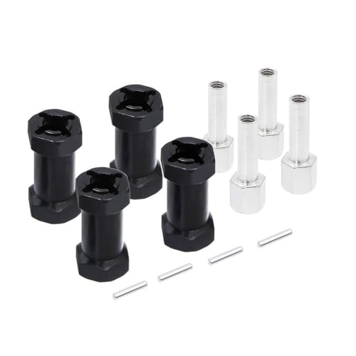 IVLAZLRG 4pcs Aluminium 12mm Sechskantrad -Hub -Antriebsadapter 15 mm 20 mm 25 mm Verlängerungskombiner für 1 10 Skala RC Car Crawler kompatibel mit verschiedenen Modellen wie SCX 10(Black 25mm) von IVLAZLRG