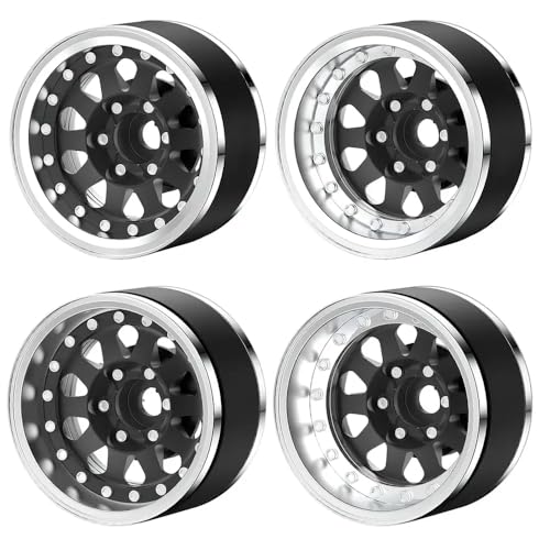 IVLAZLRG 4pcs einstellbare Versatz 1,9 -Zoll -Beadlock -Radkabel für 1/10 Skala RC Crawler kompatibel mit TRX6 Gen7 8(Black B) von IVLAZLRG