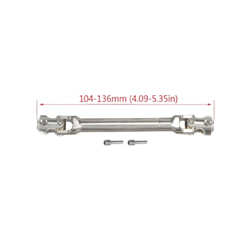 IVLAZLRG 5 mm universelles Gelenkantriebswelle kompatibel mit 1/10 RC Car Crawler -Modellen wie Element TF2 und CC01 in Edelstahl(104-136mm) von IVLAZLRG