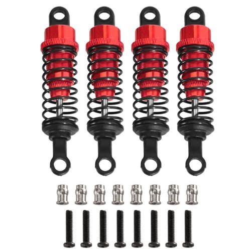 IVLAZLRG 64 mm ölgefüllter Metallschockdämpfer mit Stoßturm kompatibel mit C14 C24 Mn D91 MN99 99S RC -Autos Einstellbarer Upgrade -Teile(Red 4PCS) von IVLAZLRG