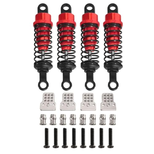 IVLAZLRG 64 mm ölgefüllter Metallschockdämpfer mit Stoßturm kompatibel mit C14 C24 Mn D91 MN99 99S RC -Autos Einstellbarer Upgrade -Teile(Red and Tower) von IVLAZLRG
