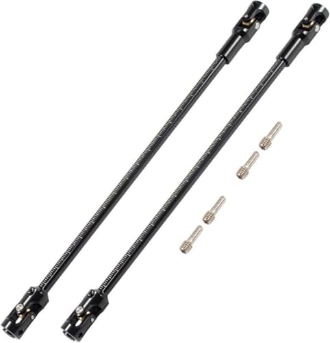 IVLAZLRG AMK 68-229mm Trennbares gelettete Edelstahlantriebswelle kompatibel mit 1/10 RC Crawler Gspeed UTB10 Pro(2pcs Black) von IVLAZLRG