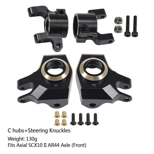 IVLAZLRG AR44 Messinggewichte Diff-Abdeckung C-Hubs Lenkungsknöchelverbindungen Mount kompatibel mit 1/10 RC Crawler II 90046 Chassis Upgrade(2 Front Axle Weights) von IVLAZLRG