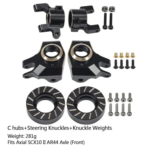 IVLAZLRG AR44 Messinggewichte Diff-Abdeckung C-Hubs Lenkungsknöchelverbindungen Mount kompatibel mit 1/10 RC Crawler II 90046 Chassis Upgrade(3 Front Axle Weights) von IVLAZLRG