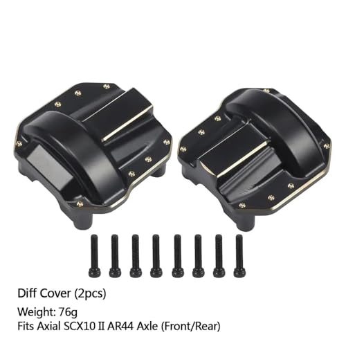 IVLAZLRG AR44 Messinggewichte Diff-Abdeckung C-Hubs Lenkungsknöchelverbindungen Mount kompatibel mit 1/10 RC Crawler II 90046 Chassis Upgrade(Diff Cover 2PCS) von IVLAZLRG