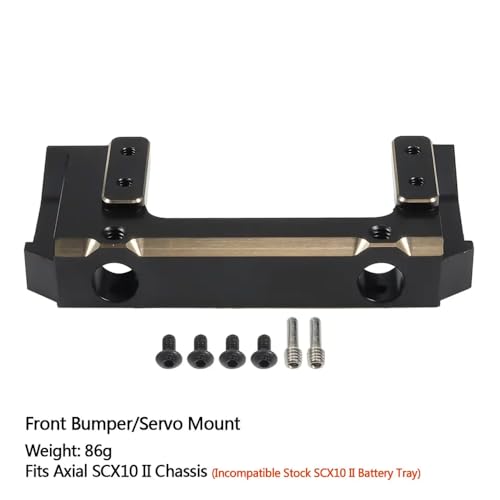 IVLAZLRG AR44 Messinggewichte Diff-Abdeckung C-Hubs Lenkungsknöchelverbindungen Mount kompatibel mit 1/10 RC Crawler II 90046 Chassis Upgrade(Front Servo Mounts) von IVLAZLRG