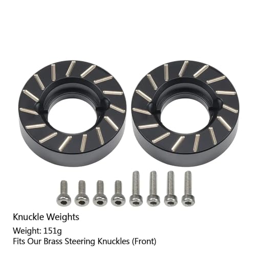 IVLAZLRG AR44 Messinggewichte Diff-Abdeckung C-Hubs Lenkungsknöchelverbindungen Mount kompatibel mit 1/10 RC Crawler II 90046 Chassis Upgrade(Knuckle Weights) von IVLAZLRG