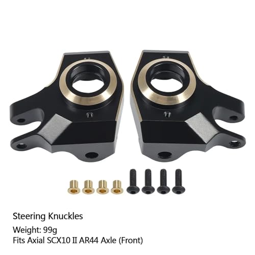 IVLAZLRG AR44 Messinggewichte Diff-Abdeckung C-Hubs Lenkungsknöchelverbindungen Mount kompatibel mit 1/10 RC Crawler II 90046 Chassis Upgrade(Steering Knuckles) von IVLAZLRG