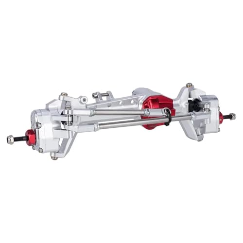 IVLAZLRG AR45P -Offset -Portalachse mit konstanter Geschwindigkeitsantriebswelle Zwei Servo -Mount- und Lenkstangenkompatibel mit 1/10 RC -Crawler -Autos(Front axle Silver) von IVLAZLRG