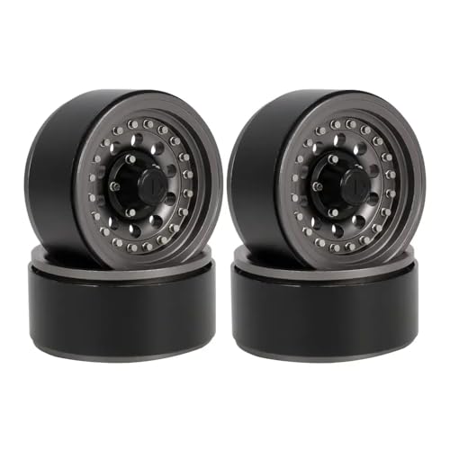 IVLAZLRG Aluminium 1,9 Zoll Beadlock Wheel Rims kompatibel mit 1/10 RC -Autocrawlern wie RR10 TRX6 VS4 BRX01 -Element TF2 YK6101 EX86190(4PCS Gray) von IVLAZLRG
