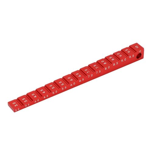 IVLAZLRG Aluminium-Chassis-Fahrhöhenanzeige 3-10 mm SCOP-Messgerät für 1/10 kompatible RC-Drift-Autos Zubehör(Red) von IVLAZLRG