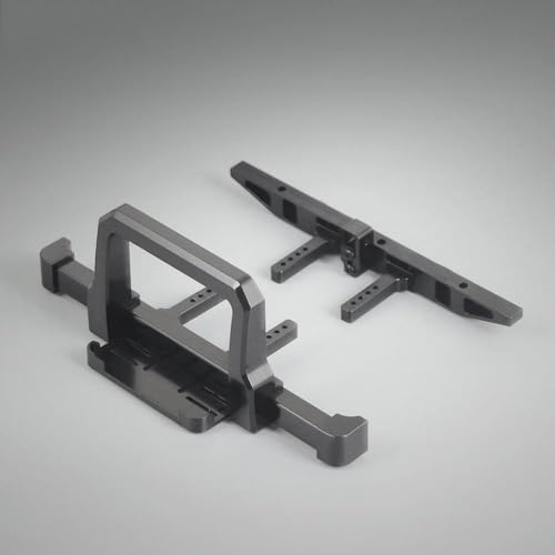 IVLAZLRG Aluminium Classic Bulle Bar Front und Heck Stoßfänger mit Winde und Schlepptau -Hakenmontage kompatibel mit 1/10 RC Crawler -Upgrade(Front and Rear) von IVLAZLRG
