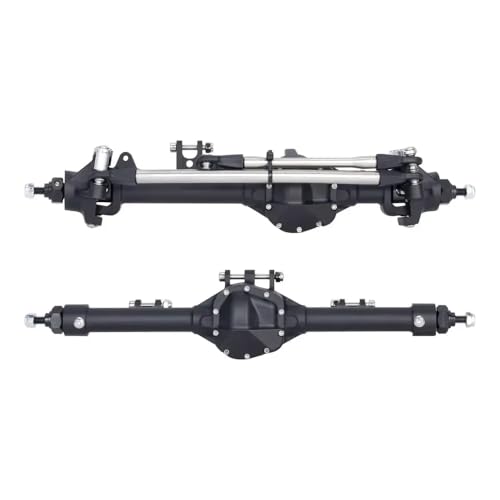 IVLAZLRG Aluminium EIN Stück Offset gerade Achse Set kompatibel mit 1/10 RC Crawler II Vanquish VS4-10 Chassis-Teilen(Front Rear Black) von IVLAZLRG