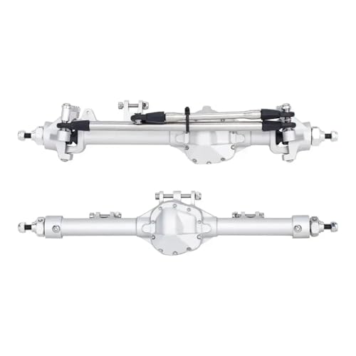IVLAZLRG Aluminium EIN Stück Offset gerade Achse Set kompatibel mit 1/10 RC Crawler II Vanquish VS4-10 Chassis-Teilen(Front Rear Silver) von IVLAZLRG