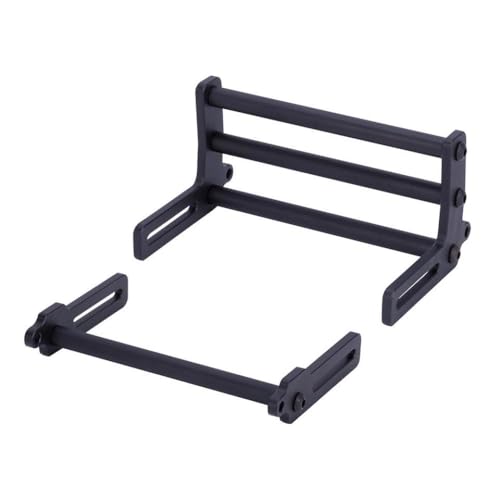 IVLAZLRG Aluminium vordere und hintere Bullenbalken für 1/10 RC Crawler Cars Chassis, die mit FJ40 und Power Wagon Upgrade DIY kompatibel sind(Black) von IVLAZLRG