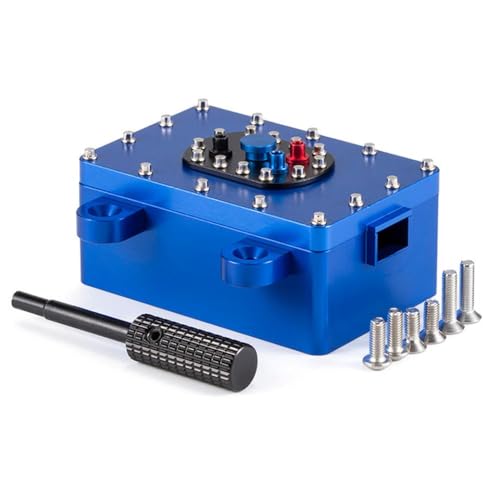 IVLAZLRG CNC bearbeitete Aluminium-Brennstoffzellen-Radio-Empfängerbox kompatibel mit 1:10 Trail Finder II Gelande II Pro VS4-10 TRX6-Modelle(Blue) von IVLAZLRG
