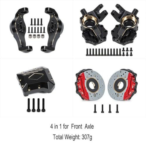 IVLAZLRG Chassis -Achse -Messinggewichte für 1/10 RC Crawler kompatibel mit TRX6 Bronco niedriger Schwerpunkt Upgrade -Teile(F-4-A-BK) von IVLAZLRG