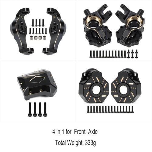 IVLAZLRG Chassis -Achse -Messinggewichte für 1/10 RC Crawler kompatibel mit TRX6 Bronco niedriger Schwerpunkt Upgrade -Teile(F-4-B-BK) von IVLAZLRG