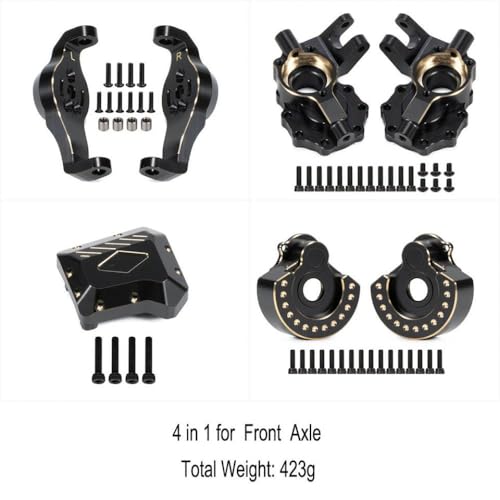 IVLAZLRG Chassis -Achse -Messinggewichte für 1/10 RC Crawler kompatibel mit TRX6 Bronco niedriger Schwerpunkt Upgrade -Teile(F-4-C-BK) von IVLAZLRG
