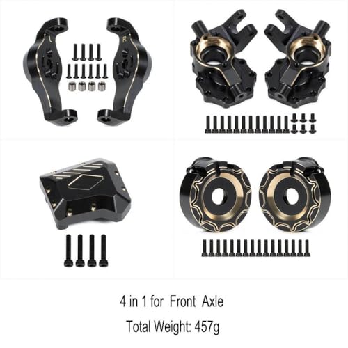 IVLAZLRG Chassis -Achse -Messinggewichte für 1/10 RC Crawler kompatibel mit TRX6 Bronco niedriger Schwerpunkt Upgrade -Teile(F-4-D-BK) von IVLAZLRG