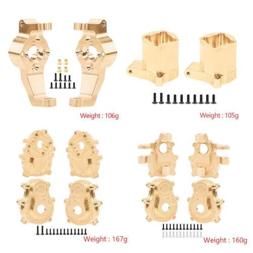 IVLAZLRG Crossrc Emo x 1/8 RC Crawler Car Messingachse Gegengewicht Lenkung Knöchel C-Hub gerade Achsenadapter, die mit 1/8-Skala-RC-Crawler-Upgrade kompatibel sind(Set 1) von IVLAZLRG