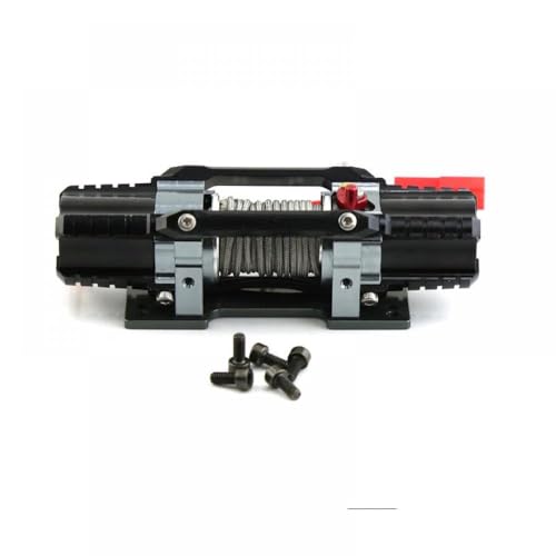 IVLAZLRG Dual Motor -Metall -simulierte Winde kompatibel mit 1/8 1/10 RC Crawler Car KM2 YK4082 Upgrade -Teile(Black) von IVLAZLRG