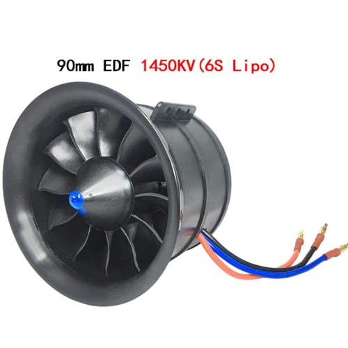 IVLAZLRG Hobbyocean 90 -mm -EDF -Düsenflugzeuglüftermotor Optionen 6S 1450KV oder 8S 1100KV kompatibel mit RC -Flugzeugmodellen(90mm EDF 1450KV) von IVLAZLRG
