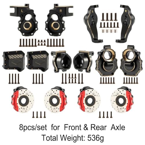 IVLAZLRG Hochleistungs -Messing -Lenkungsknöchel -Zaubererblöcke und Diff -Abdeckung für 1/10 RC -Crawler -kompatibel mit TRX6 -Portalachse(8 Piece Set C) von IVLAZLRG