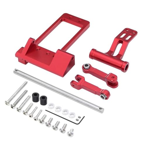 IVLAZLRG III BAT -Servo -Halterung mit Simulation Hydrauliklenkungskit kompatibel mit 1 10 -Skala -RC -Crawler 3 AR45F -Portalachse für Fernbedienungsauto(Red) von IVLAZLRG