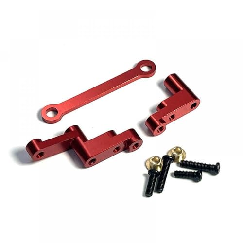 IVLAZLRG Lenkungsbaugruppe für Metallteilezubehör für Fernbedienungsauto kompatibel mit Hyper GO 16207 16208 16209 16210 H16 H16BM 1/16(Red) von IVLAZLRG