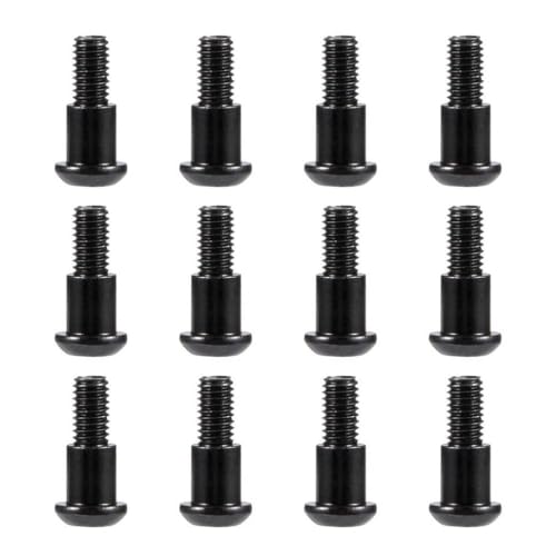 IVLAZLRG M3x4x10mm Sechskantknopf Kopf Kingpin Schulterschrauben kompatibel mit 1/10 RC-Autos CJ7 AR44 AR45 F9 Achse Vs4-10 F10(12PCS Black) von IVLAZLRG