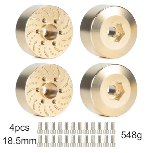 IVLAZLRG Messing -Hex -Adapter -Bremsscheibengewichte für 1,9 2,2 Beadlock -Räder kompatibel mit Wraith in 6 mm 9 mm 12 mm 15 mm 18,5 mm 22 mm Größen(Golden 4PCS 18.5MM) von IVLAZLRG