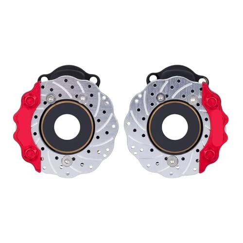IVLAZLRG Messinggewichte und Metall simulierte Bremsscheiben mit Bremsscheiben für 1/10 RC -Crawler -Crawler kompatibel mit dem TRX6 Portal Drive Housing(8251 Red) von IVLAZLRG