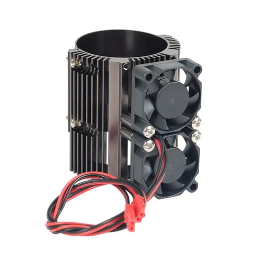 IVLAZLRG Metall Doppellüftermotor Kühler Kühlkörper 41-43 mm kompatibel mit 1/8 RC Cars SCX24 94766 94760 94762 9426(1pc Dark Brown) von IVLAZLRG