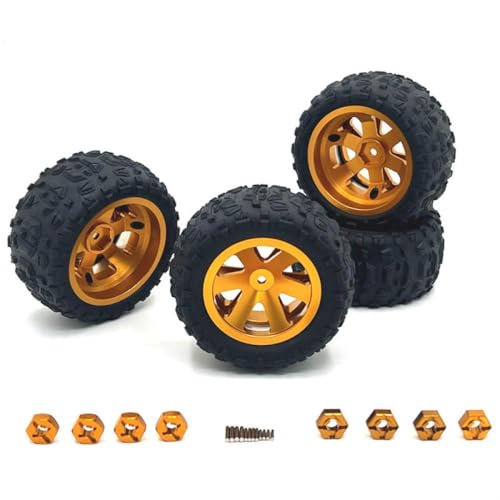 IVLAZLRG Metall -Klemmrad -Hub -Reifen -Upgrade für Riaario Huansu RC -Autoteile, die mit Fernbedienungsauto -Zubehör kompatibel sind(Yellow) von IVLAZLRG