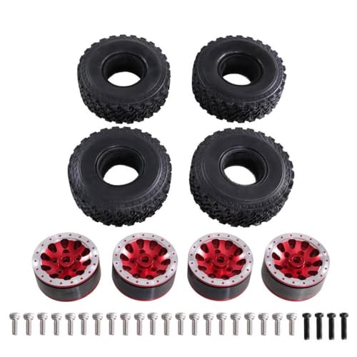 IVLAZLRG Metall Sechsradantriebs -Reifenrad -Hub kompatibel mit Mn 1/12 Mn82 LC79 MN78 D91 D96 99S 1/16 Full Range Feiyu RC -Teile(Red) von IVLAZLRG