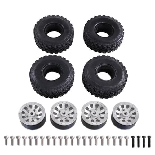 IVLAZLRG Metall Sechsradantriebs -Reifenrad -Hub kompatibel mit Mn 1/12 Mn82 LC79 MN78 D91 D96 99S 1/16 Full Range Feiyu RC -Teile(Silver) von IVLAZLRG