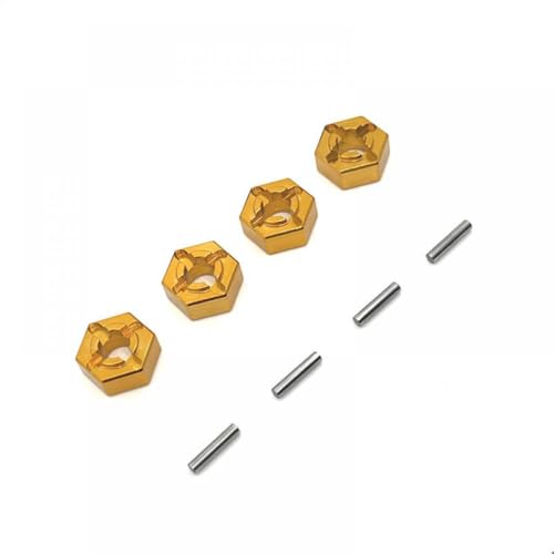 IVLAZLRG Metall -Upgrade 12mm hexagonales Gelenkzubehör kompatibel mit 1/14 1/16 Fernbedienungsautos(Yellow) von IVLAZLRG