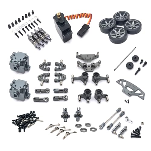 IVLAZLRG Metall -Upgrade -Getriebe und Servo -Link -Kit kompatibel mit 1/28 284131 K969 K979 K989 K999 P929 P939 RC -Autoteile und -zubehör(Dark Grey) von IVLAZLRG