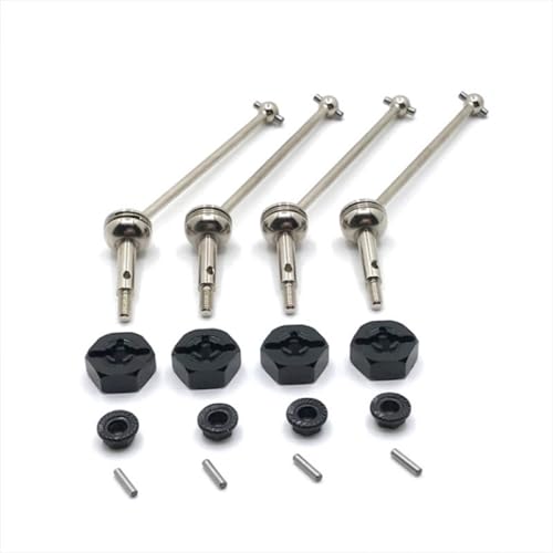 IVLAZLRG Metall -Upgrade vorne und hintere Propquerwelle 12 -mm -Adapter kompatibel mit 144001 144002 144010 124016 124017 124018 124019 RC -Autoteile(Black) von IVLAZLRG