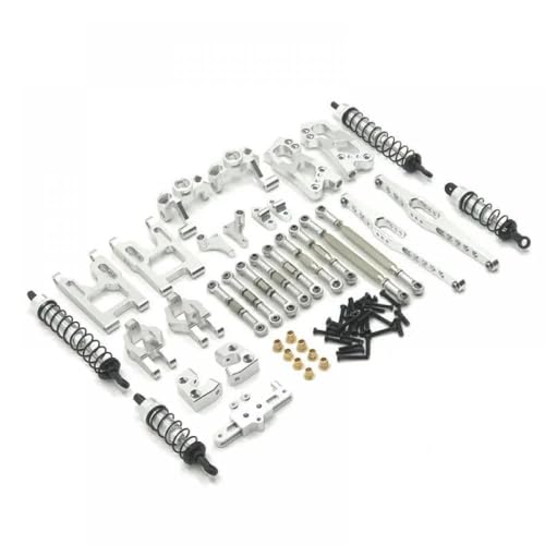 IVLAZLRG Metall verbesserte Ersatzteile kompatibel mit 12427 12428 12423 FY-03 1/12 RC-Autolenker Lenkbecher Schwingung Arm Körperstangen Stoßdämpfer und mehr(Silver) von IVLAZLRG