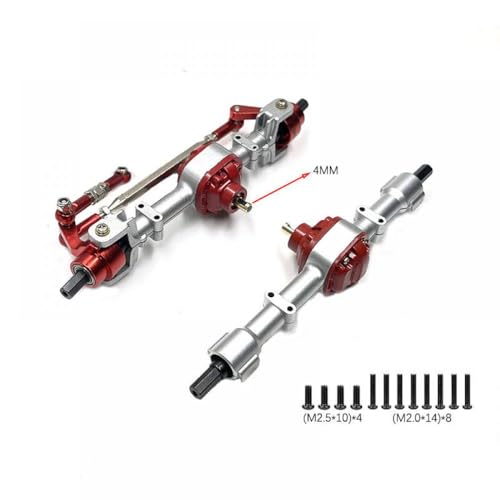 IVLAZLRG Metall vorne und Hinterachse für 1/12 RC -Autos kompatibel mit MN78 MN82 mit 3 mm bis 4 mm Wellenhülsen -Upgrade -Zubehör(Silver Suit) von IVLAZLRG