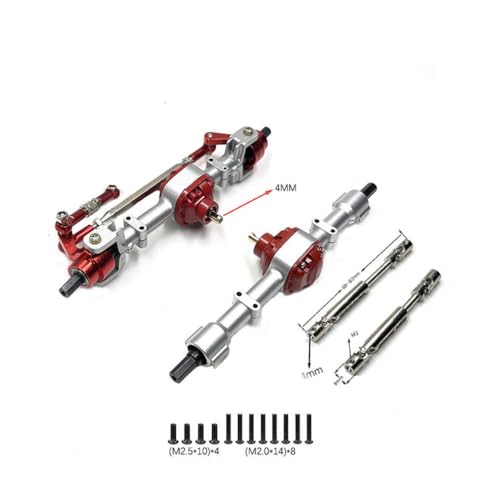 IVLAZLRG Metall vorne und Hinterachse für MN78 MN82 kompatibel mit 3 mm bis 4 mm Wellenhülse -Getriebeswelle CVD1/12 RC -Auto -Upgrade -Zubehör(Silver Set and CVD) von IVLAZLRG