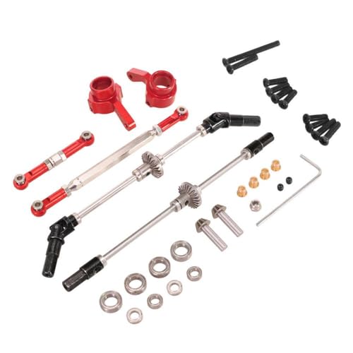 IVLAZLRG Metallgetriebe Front- und Hinterachelbaugruppe kompatibel mit MN82 MN78 MN99SV2 MN168 Fernbedienungsauto -Upgrade -Zubehör(Front and Rear Sets) von IVLAZLRG