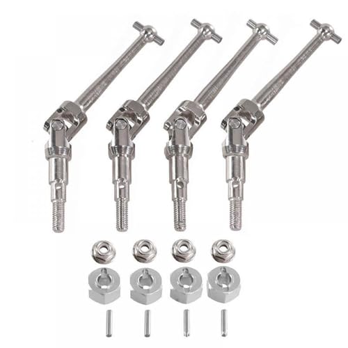 IVLAZLRG Metallkupplungsmutterantriebswelle Teile Zubehör kompatibel mit Hyper GO 1/16 16207 16208 16209 16210 H16 H16BM H16PL 1/14 14210 H14BM RC -Auto(Silver) von IVLAZLRG