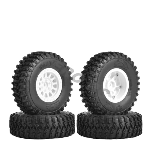 IVLAZLRG Nylon 1.9 Beadlock-Räder und Gummireifen, die mit 1/10 RC Crawler Cars kompatibel sind, 105-120 mm Durchmesser(14023WE-4PCS) von IVLAZLRG