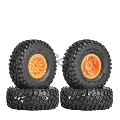 IVLAZLRG Nylon 1.9 Beadlock-Räder und Gummireifen, die mit 1/10 RC Crawler Cars kompatibel sind, 105-120 mm Durchmesser(14029OR-4PCS) von IVLAZLRG