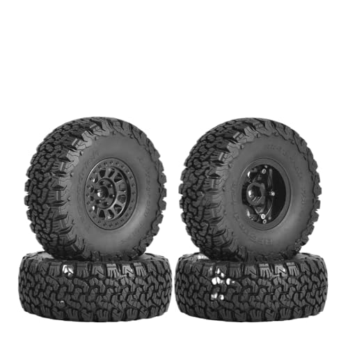 IVLAZLRG Nylon 1.9 Beadlock-Räder und Gummireifen, die mit 1/10 RC Crawler Cars kompatibel sind, 105-120 mm Durchmesser(14030BK-4PCS) von IVLAZLRG