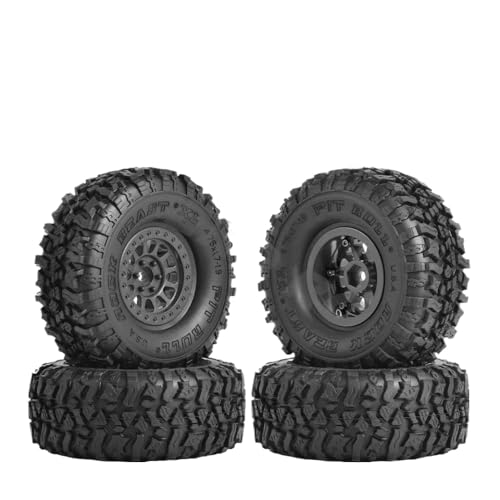 IVLAZLRG Nylon 1.9 Beadlock-Räder und Gummireifen, die mit 1/10 RC Crawler Cars kompatibel sind, 105-120 mm Durchmesser(14031BK-4PCS) von IVLAZLRG