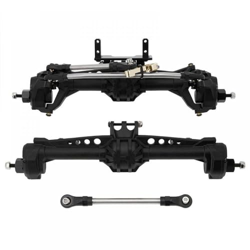 IVLAZLRG Nylon -Portalachse Vorder- und Hinterachse mit Stahl Zahnrad und Metalllöchern, die mit 1/10 RC Crawler Car Upgrade -Teilen kompatibel sind(Black) von IVLAZLRG